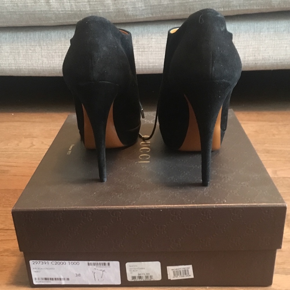 Gucci Suede High Heeled Ankle Boots *Never Worn* - Picture 3 of 6